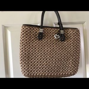 Brighton Canvas weave with leather trim